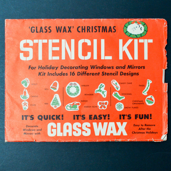 Glass Wax Vintage Christmas Stencil Kit