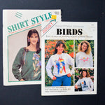 Shirt Style Fabric Painting Designs Booklet + Birds Iron-On Transfer Booklet