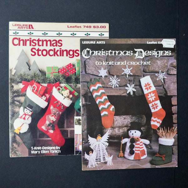 Christmas Stocking Knitting + Crochet Pattern Booklets - Set of 2