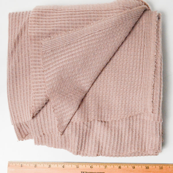 Mauve Stretchy Waffle Knit Fabric - 38" x 64"