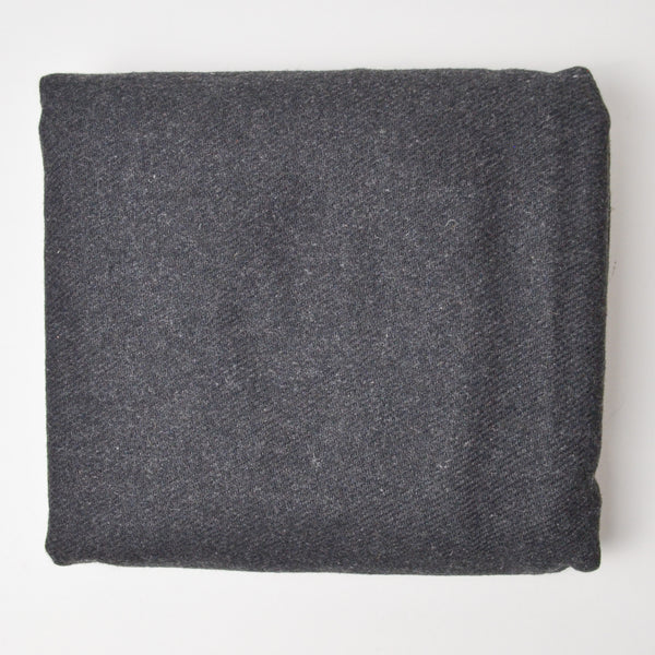 Charcoal Gray Woolly Twill Woven Fabric - 50" x 76"