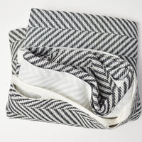Chevron Striped Woolly Lose-Woven Fabric with Stabilizer Backing - 45" x 64"