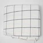 White + Black Windowpane Brushed Twill Woven Fabric - 46" x 216"