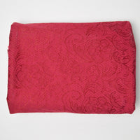 Red Floral Damask Woven Fabric with Two-Way Stretch - 57" x 72"