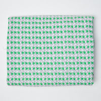 Gray + Green Patterned Quilting Weight Woven Fabric - 44" x 110"