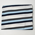 Black, White + Blue Striped Jersey Knit Fabric - 66" x 80"