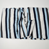 Black, White + Blue Striped Jersey Knit Fabric - 66" x 80"