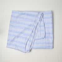 Light Blue + White Geometric Plaid Jacquard Woven Shirting Fabric - 62" x 80"