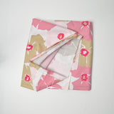 White, Tan + Pink Large Floral Stretch Woven Shirting Fabric - 58" x 80"