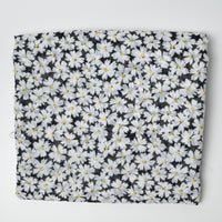 Black + White Daisy Print Sheer Fabric - 60" x 100"