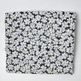 Black + White Daisy Print Sheer Fabric - 60" x 100"