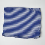 Navy Blue + White Striped Soft Knit Fabric - 64" x 70"