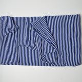Navy Blue + White Striped Soft Knit Fabric - 64" x 70"