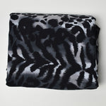 Gray + Black Animal Print Stretch Knit Fabric - 64" x 112"