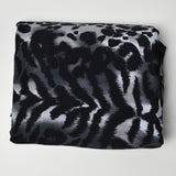 Gray + Black Animal Print Stretch Knit Fabric - 64" x 112"