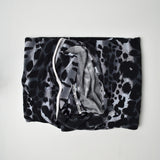 Gray + Black Animal Print Stretch Knit Fabric - 64" x 112"