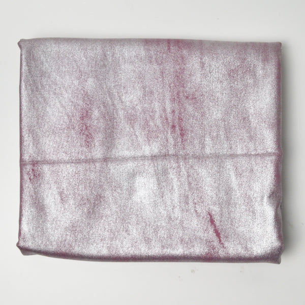 Silver Metallic Dusty Pink Medium-Weight Woven Fabric - 54" x 60"