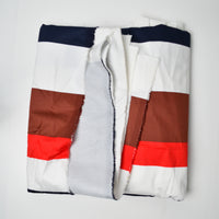 White, Red + Navy Striped Woven Fabric - 56" x 152"