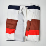 White, Red + Navy Striped Woven Fabric - 56" x 152"