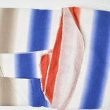 White, Blue + Red Gradient Stripe Cotton Blend Canvas Woven Fabric - 55" x 116"