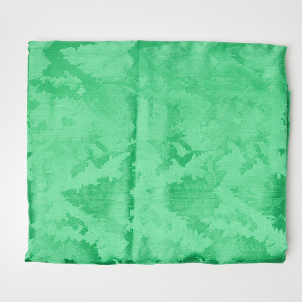 Green Geometric Damask Woven Fabric - 36" x 128"