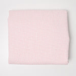 Light Pink + White Plaid Woven Fabric with Lightweight Interfacing - 56" x 124"