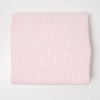 Light Pink + White Plaid Woven Fabric with Lightweight Interfacing - 56" x 124"