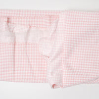 Light Pink + White Plaid Woven Fabric with Lightweight Interfacing - 56" x 124"