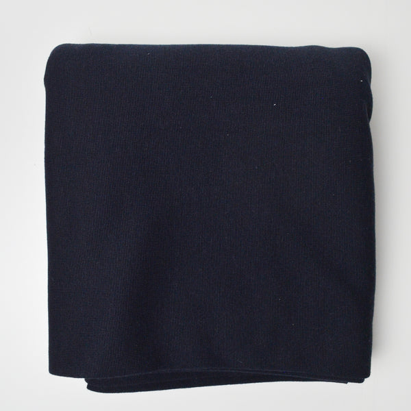 Dark Black-Blue Thick Synthetic Knit Fabric - 50" x 88"