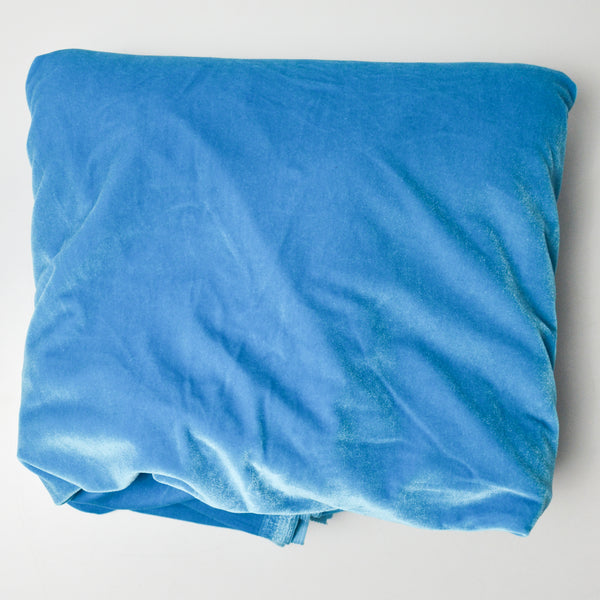 Bright Blue Stretch Velvet Fabric - 62" x 140"