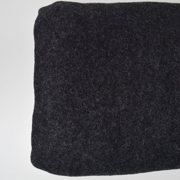 Dark Gray Thick Boiled Wool Fabric - 50" x 104"
