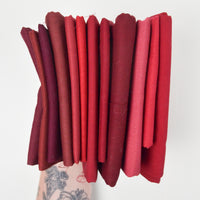 Shades of Burgundy + Red Quilting Weight Woven Fabric Bundle