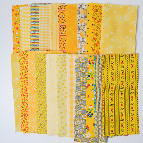 Yellow 3" x 7" Rectangles Cut Quilting Fabric Bundle