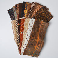 Brown 3" x 7" Rectangles Cut Quilting Fabric Bundle