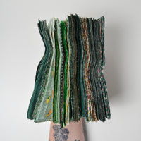 Green Prints 3" x 7" Rectangles Cut Quilting Fabric Bundle
