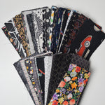 Black + Colorful Prints 3" x 7" Rectangles Cut Quilting Fabric Bundle