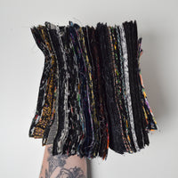 Black + Colorful Prints 3" x 7" Rectangles Cut Quilting Fabric Bundle