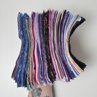 Purple + Pink Prints 3" x 7" Rectangles Cut Quilting Fabric Bundle