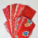 Red Prints 3" x 7" Rectangles Cut Quilting Fabric Bundle