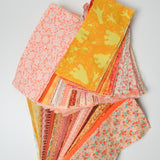 Orange + Yellow Floral Print 3" x 7" Rectangles Cut Quilting Fabric Bundle