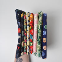 Button + Notion Print Quilting Weight Woven Fabric Bundle