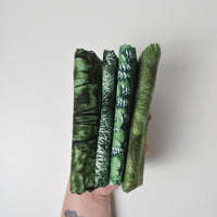 Dark Green Tree Print Quilting Weight Woven Fabric Bundle