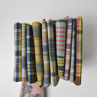 Green, Blue + Yellow Plaid Woven Fabric Bundle