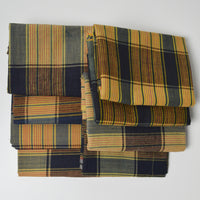 Navy Blue + Yellow Plaid Woven Fabric Bundle