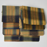 Navy Blue + Yellow Plaid Woven Fabric Bundle