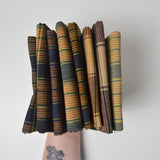 Navy Blue + Yellow Plaid Woven Fabric Bundle