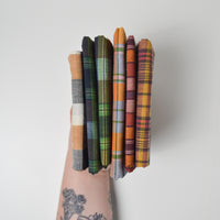 Dark Colorful Plaid Woven Fabric Bundle