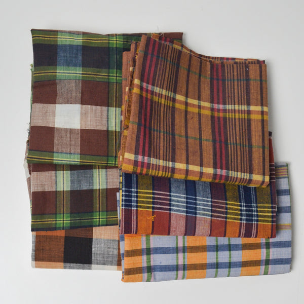 Dark Colorful Plaid Woven Fabric Bundle