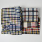 Blue, White + Red Plaid Woven Fabric Bundle