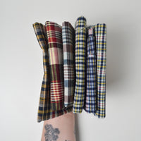 Blue, White + Red Plaid Woven Fabric Bundle